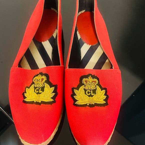 Christian Louboutin Shoes - Christian Louboutin Red and Black Slip-On Espadrilles